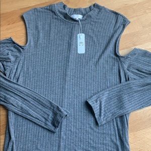 Charming Charlie | Cold Shoulder Grey Dress | L